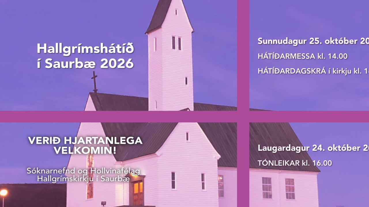 Hallgrímshátíð í Saurbæ 24.-25.október 2026