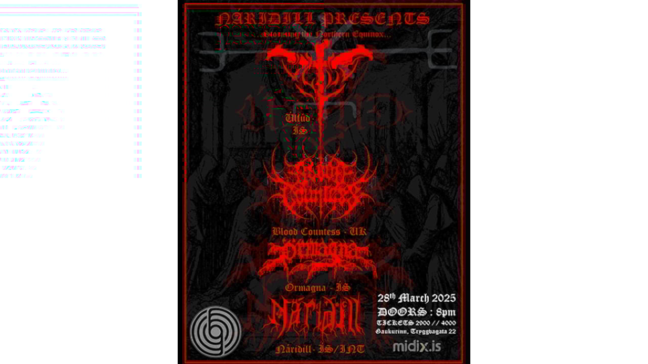 NÁRIÐILL PRESENTS…