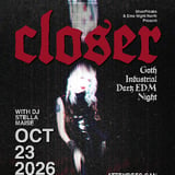 CLOSER: Goth x Industrial x Dark EDM Night at Hard Luck Toronto on Oct 23 2026
