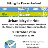 Urban bicycle round trip of one þingmannaleið (37,5 km) from the Alþingi to the Stupa of Kópavogur