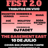 Intimo Nashville Presenta: Rock Fest 2.0 Tributos en Vivo Enanitos Verdes, Hombres G, Maná, Soda Stereo, Molotov, y Zoé. Musica de DJ Fadet