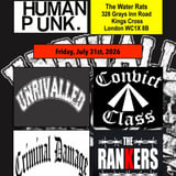 Human Punk Summer Knees Up at The Water Rats. Unrivalled, Convict Class, Rankers and Criminal Damage