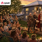 Garðpartý á Hrísateigi 21 - tónlist, pylsur og ljós í hjarta