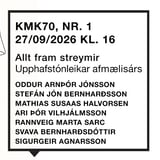 KMK70, NR. 1: Allt fram streymir