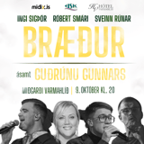 Bræður ásamt Guðrúnu Gunnars