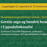 Grettis saga og handrit hennar í Uppsalabókasafni