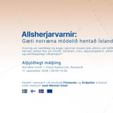 Málstofa: Total Defence and Comprehensive Security – gæti norræna nálgunin hentað Íslandi?