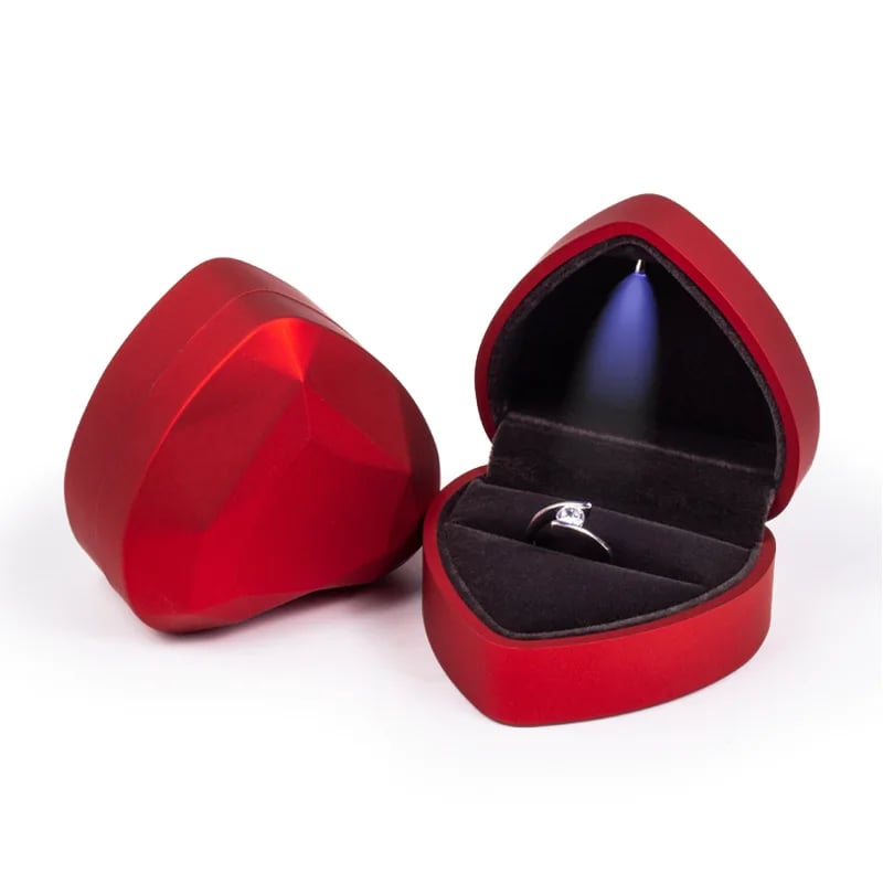 Wedding Ring Heart Shape LED Box Yellow, 43 OFF