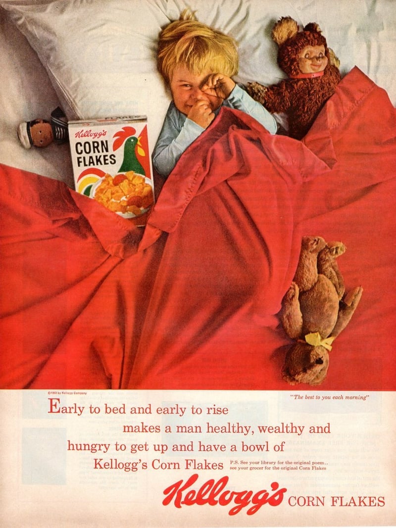 1956 Kellogg's Corn Flakes Cereal Pretty Woman With Big, 48 OFF