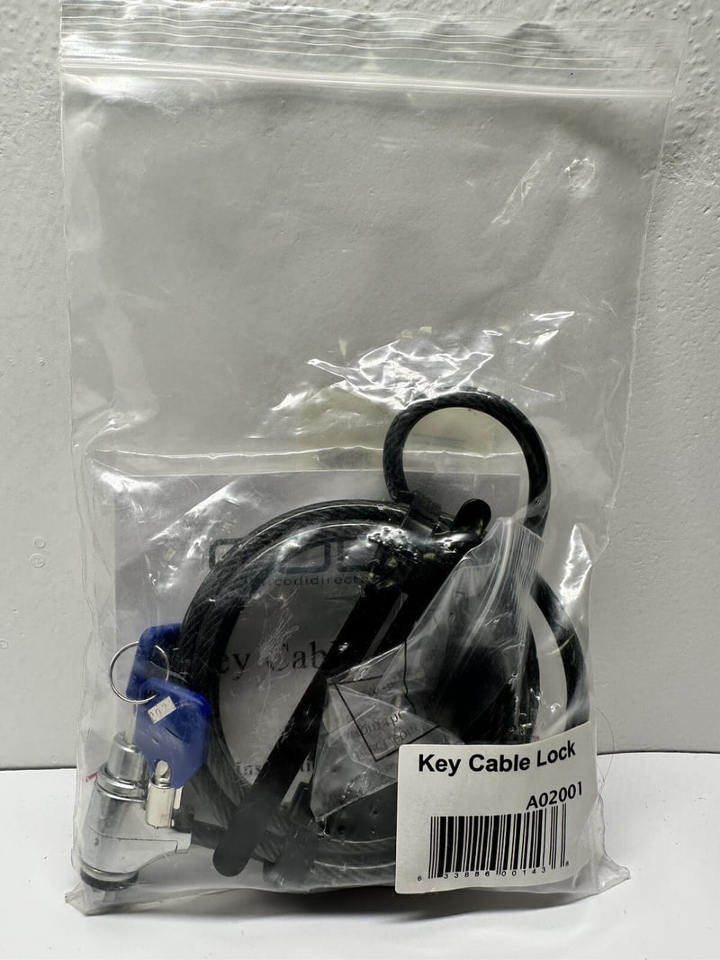 HP Essential Keyed 4ft Cable Lock Vinylcoated Galvanized, 50 OFF