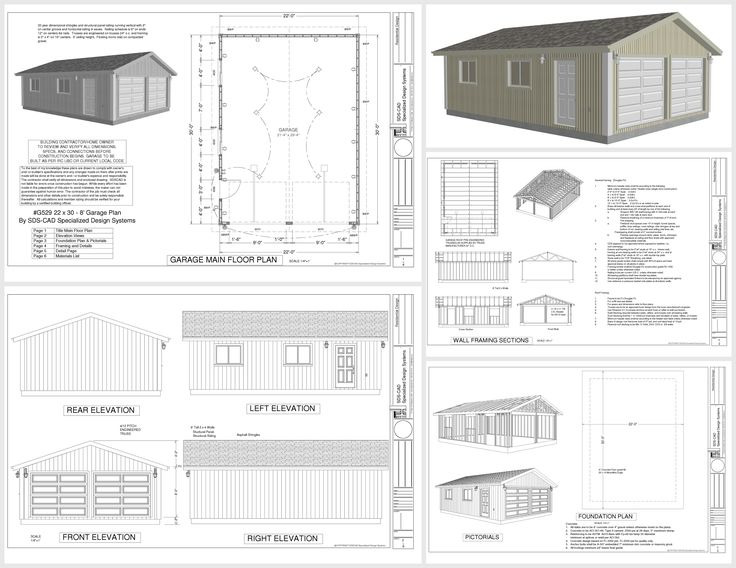 30 X 40 Two Bay FG /RD RV Garage Building Plans, 59 OFF