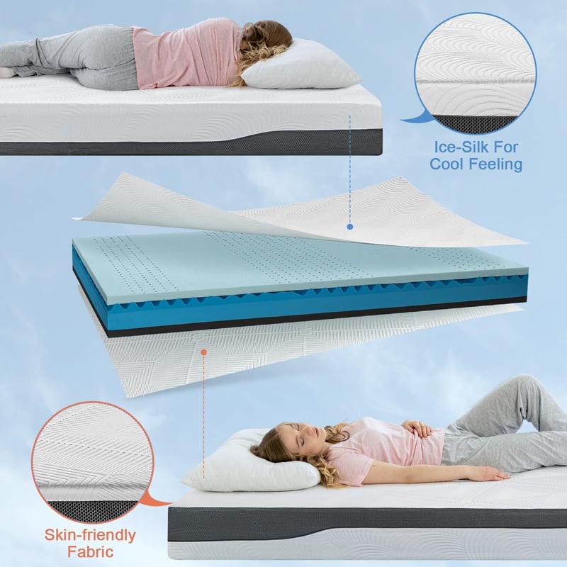 6/8 Inch Twin Full Queen Size Gel Memory Foam Mattress With, 57 OFF