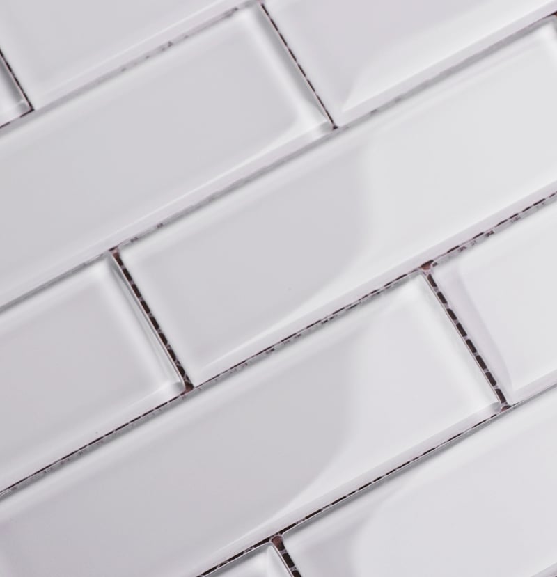 3x6 White Beveled Crackled Glossy Glaze Ceramic Tile Wall, 52 OFF