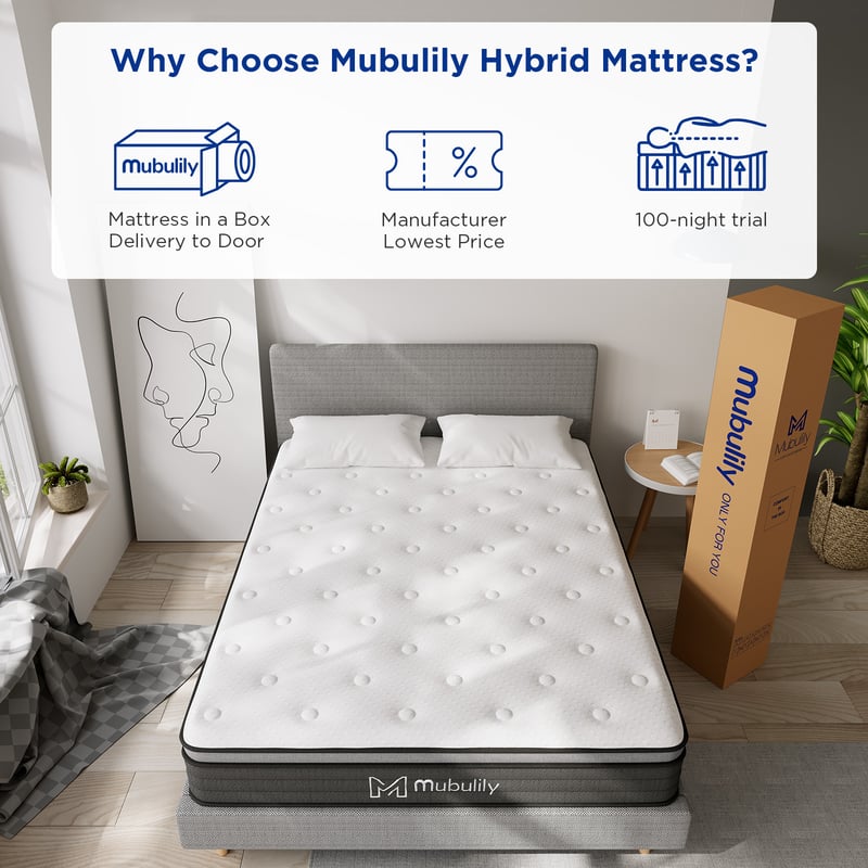 Hybrid Memory Foam Mattress Twin Full Queen King Size Inch, 47 OFF