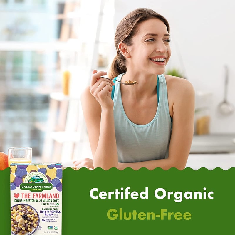 Cascadian Farm Organic Berry Vanilla Puffs Cereal Ounce 12, 50 OFF