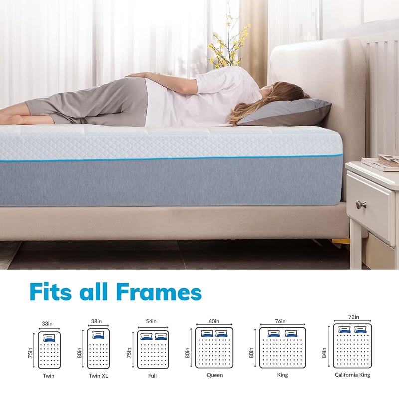 6/8 Inch Twin Full Queen Size Gel Memory Foam Mattress With, 57 OFF