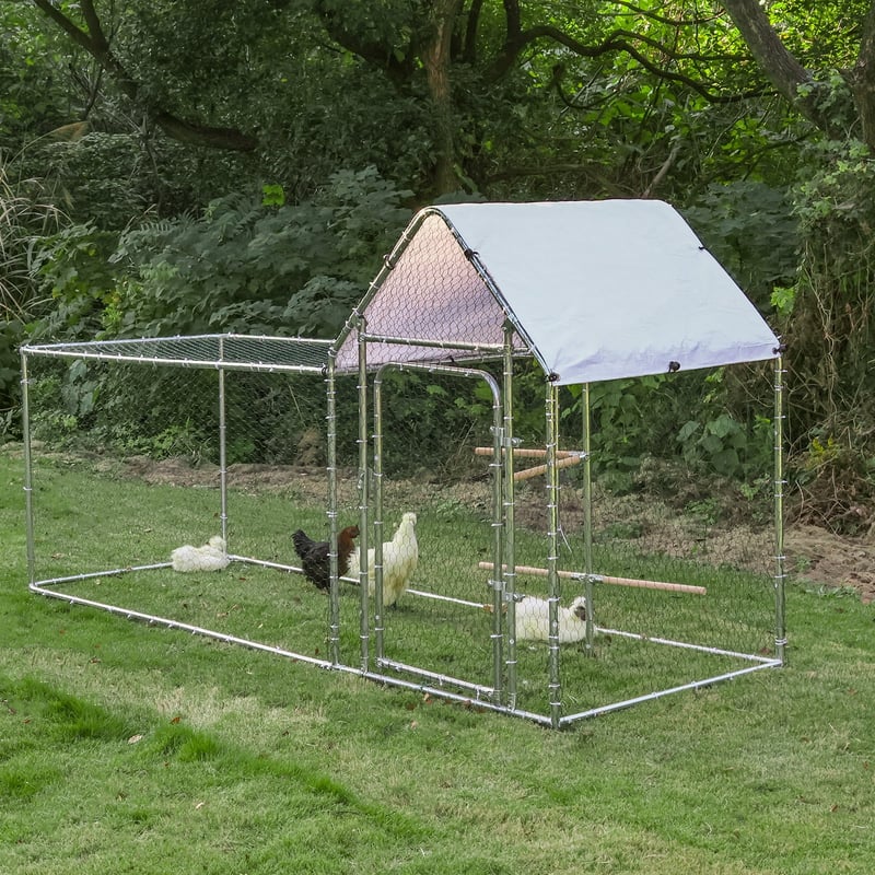 Large Metal Chicken Coop WalkIn Chicken Run Ft Peaked Roof, 48 OFF
