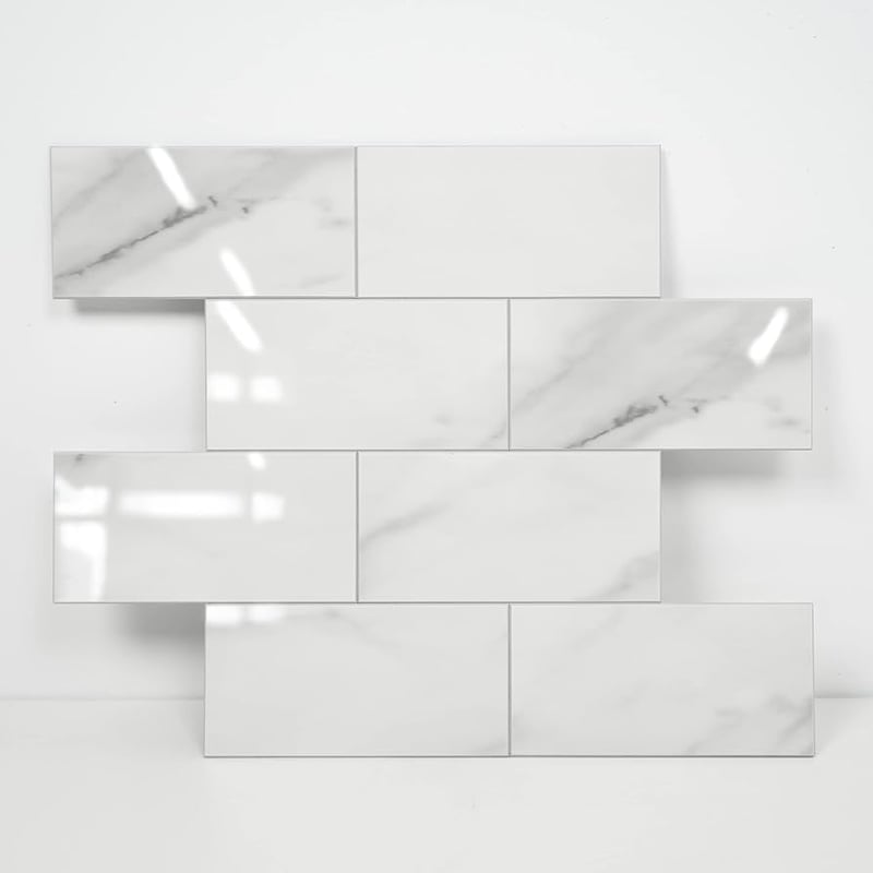 White Carrara Subway 3x6 Honed Finish Marble Tile, 52 OFF