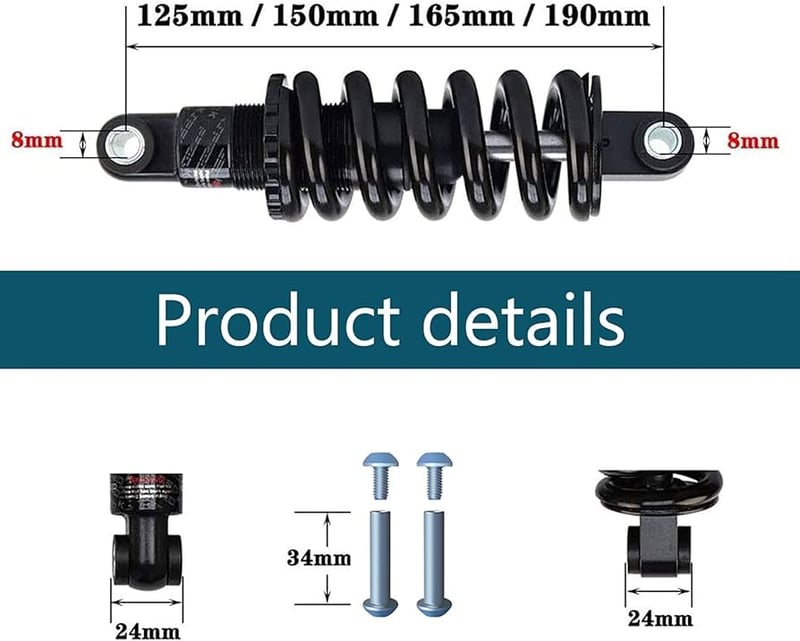 Rear Shock Absorber 291 R Adjustable Suspension Spring MTB, 48 OFF