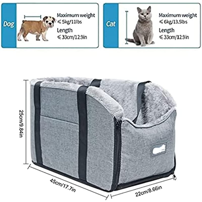 Dog Console Car Seat Travel Bed Dog Seat,Pet Booster Seat, 47 OFF