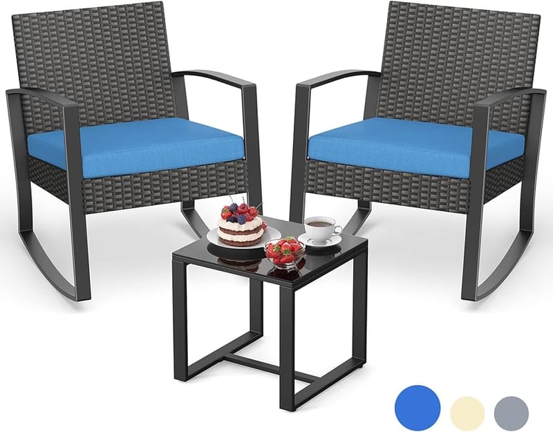 Patio Furniture Set Piece Resin Outdoor Bistro Set Rocking, 40 OFF