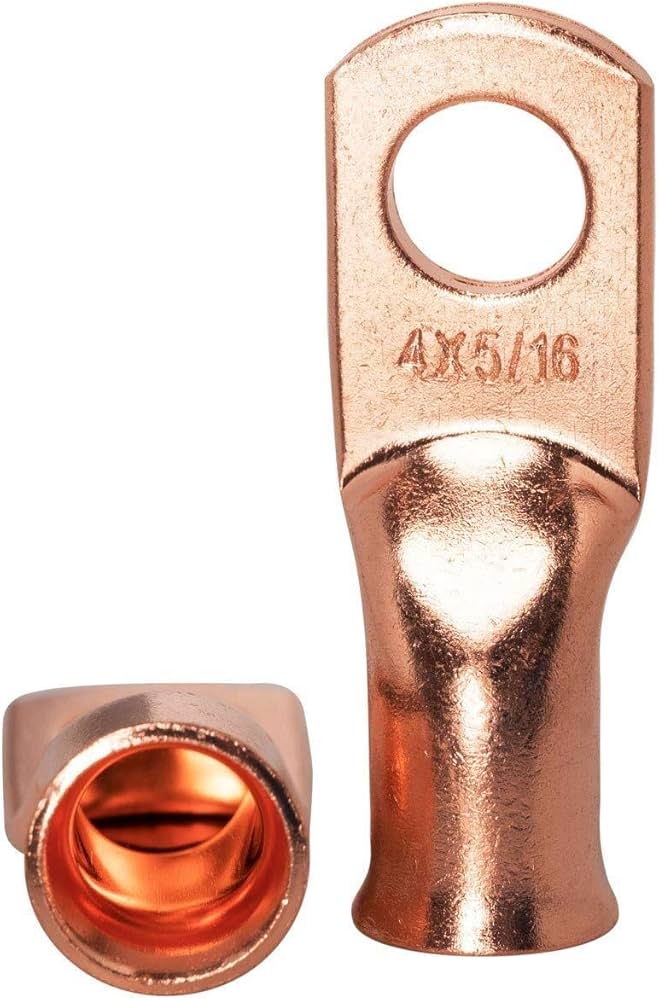 10Pcs Wire Ring Terminal Copper AWG Gauge 3/8 Connectors, 52 OFF