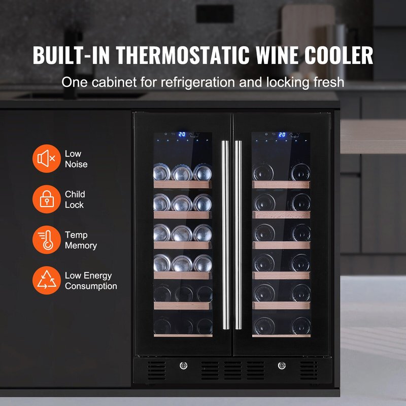 VEVOR Wine Cooler 24 Dual Zone Beverage, 47 OFF