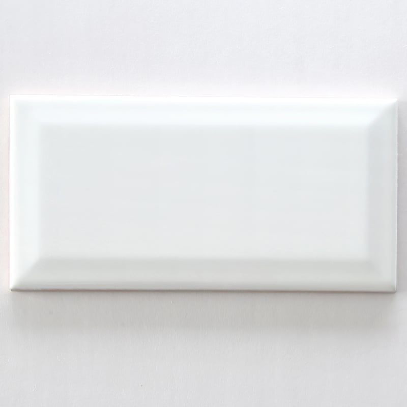 White 3x6 Beveled Gloss Finish Ceramic Subway Tile, 57 OFF