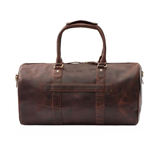 Free People Round Duffle Bag In Brown Leather, 44 OFF